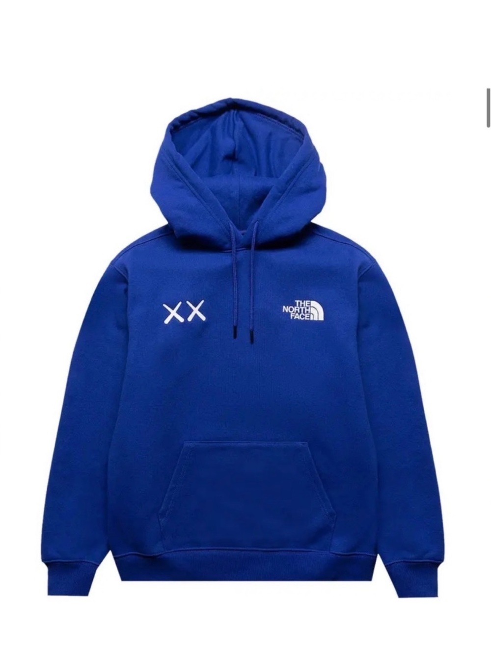 The North Face & XX KAWS Men's Royal Blue Crewneck Hoodie with White Logo